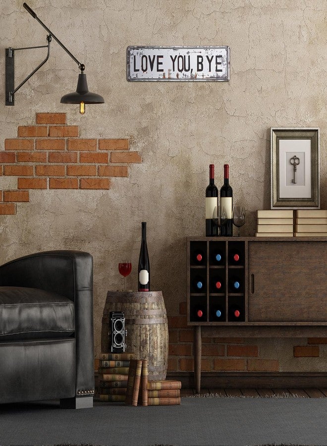 Otoolling Love You Bye Sign Vintage Love You Bye Sign Wall Decor 16 x 4 Inch Aluminum Home Bar Hallway Entryway Door Wall Art Housewarming Gifts to Express Warm for Your Family(Brown) - Image 5